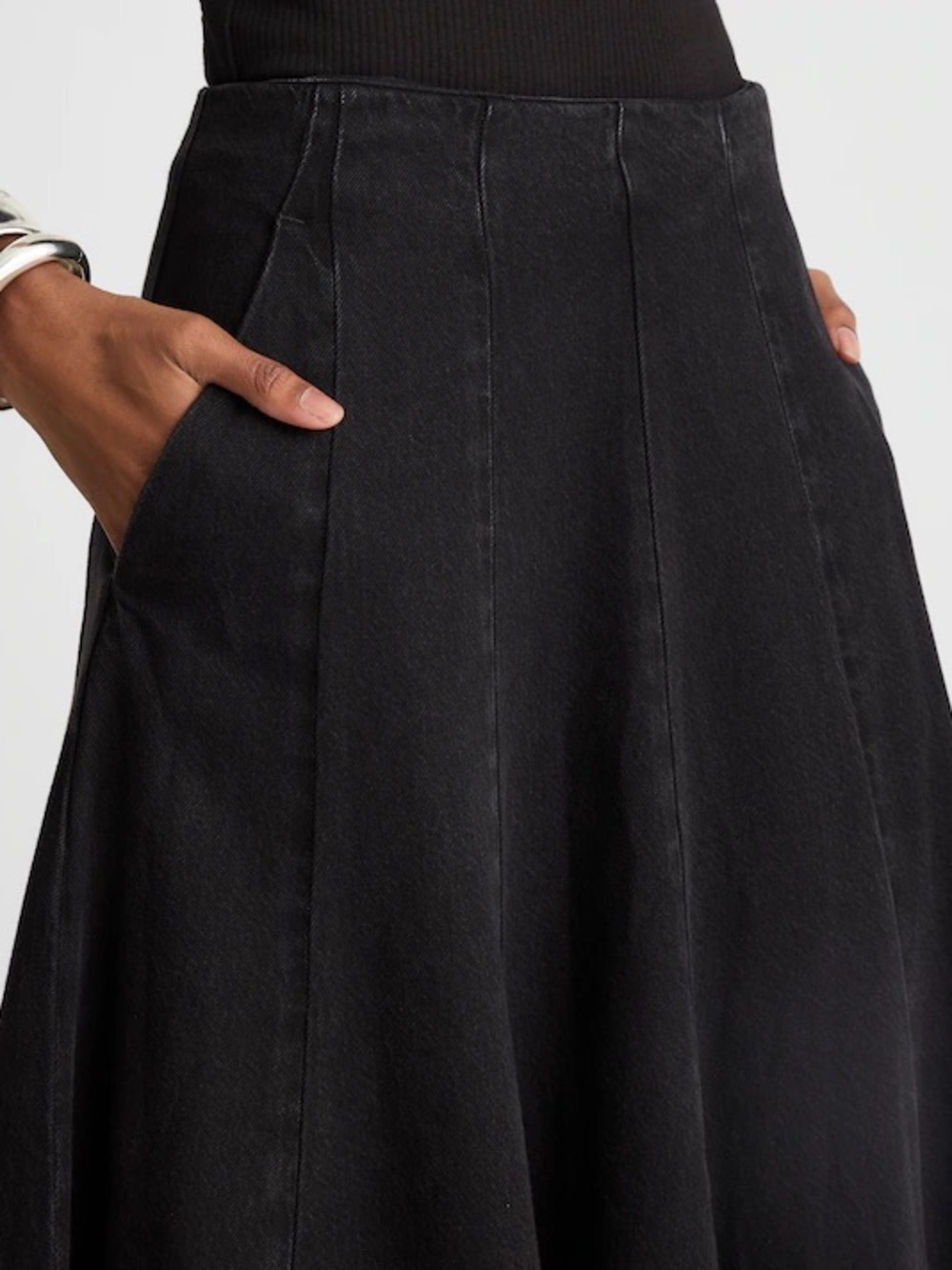 Madewell Airy Denim Circle Skirt in Hanne Wash Size 27 - Picture 4 of 8